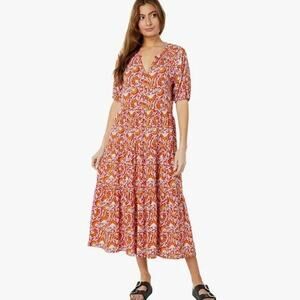 NEW Elliott Lauren Under The Tuscan Sun Gathered Tiered Maxi Dress Women's XL